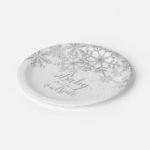 Baby's Cold Outside Baby Showe Silver Pappteller (Schrägansicht)