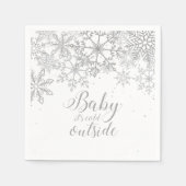 Baby's Cold Outside Baby Showe Silver Serviette (Vorderseite)