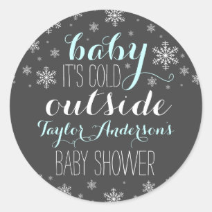 Baby's Cold Outside - Boy Baby Shower Sticker