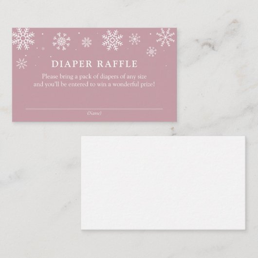 Baby's Cold Outside Duwer Windelwanne Raffle Ticke Begleitkarte (Vorne/Hinten)