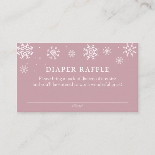 Baby's Cold Outside Duwer Windelwanne Raffle Ticke Begleitkarte (Vorderseite)