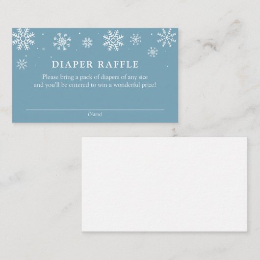 Baby's Cold Outside Duwer Windelwanne Raffle Ticke Begleitkarte (Vorne/Hinten)