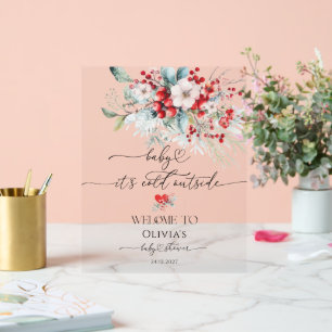 Baby's Cold Outside Floral Baby Dusche Willkommen Acrylschild