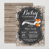 Baby's Cold Outside Fox Baby Dusche Einladung (Vorne/Hinten)
