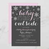 Baby's Cold Outside - Girl Baby Shower Einladung (Vorne/Hinten)