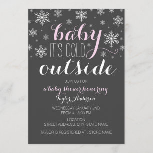 Baby's Cold Outside - Girl Baby Shower Einladung
