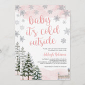 Baby's Cold Outside Girl Baby Shower Einladung (Vorne/Hinten)