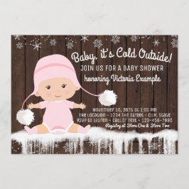 Baby's Cold Outside Girls Babydusche Einladung