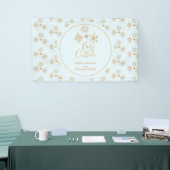 Baby's Cold Outside Gold Schneeflocken auf Blue Banner (Messeveranstaltung)