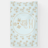 Baby's Cold Outside Gold Schneeflocken auf Blue Banner (Vertikal)