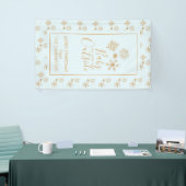 Baby's Cold Outside Gold Schneeflocken auf Blue Banner (Messeveranstaltung)