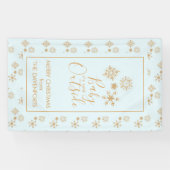 Baby's Cold Outside Gold Schneeflocken auf Blue Banner (Horizontal)