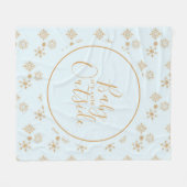 Baby's Cold Outside Gold Schneeflocken auf Blue Fleecedecke (Vorderseite (Horizontal))