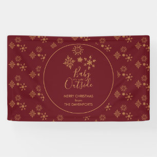 Baby's Cold Outside Golden Snowflakes Banner