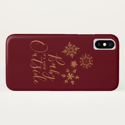 Baby's Cold Outside Golden Snowflakes Case-Mate iPhone Hülle (Rückseite (Horizontal))