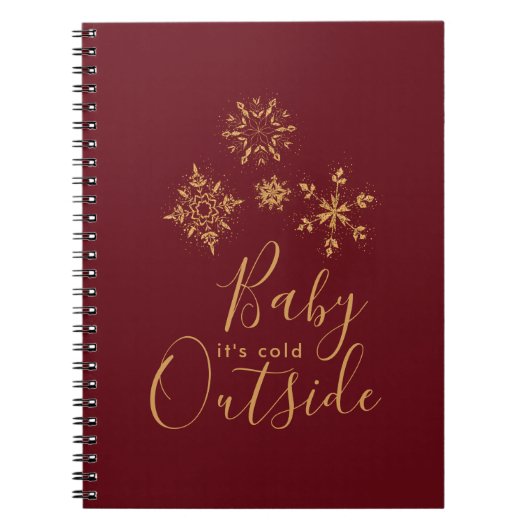 Baby's Cold Outside Golden Snowflakes Notizblock (Vorderseite)