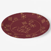 Baby's Cold Outside Golden Snowflakes Pappteller (Schrägansicht)