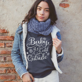 Baby's Cold Outside Navy Blue Women Sweatshirt
