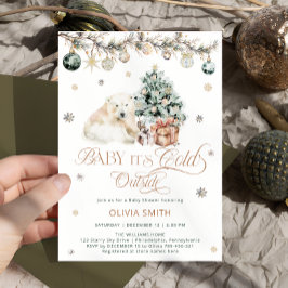 Baby's Cold Outside Niedliche Polar Bear Baby Dusc Einladung