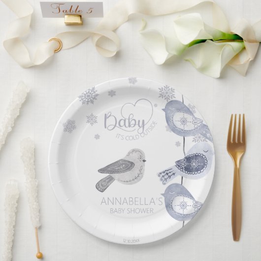 Baby's Cold Outside Nordic Winter Baby Shower Pappteller (Hochzeit)