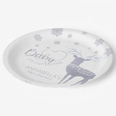 Baby's Cold Outside Nordic Winter Baby Shower Pappteller (Schrägansicht)