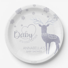 Baby's Cold Outside Nordic Winter Baby Shower Pappteller