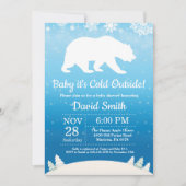 Baby's Cold Outside Polar Bear Boy Baby Dusche Einladung (Vorderseite)