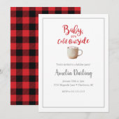 Baby's Cold Outside Red Karo Einladung (Vorne/Hinten)