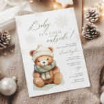 Baby's Cold Outside Sage Baby Dusche Einladung<br><div class="desc">Dieses Design zeichnet sich durch einen niedlichen Teddybär und subtile Schneeflocken aus. Farbpalette: Salbei grün,  Beige und Elfenbein. Die Babydusche "Baby it's Cold Outside" zum Thema "Baby it's Cold Outside" ist perfekt für die Winterzeit.</div>
