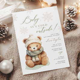 Baby's Cold Outside Sage Baby Dusche Einladung