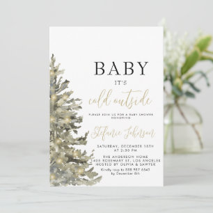 Baby's Cold Outside Weihnachtsbaum Baby Shower Einladung