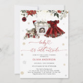 Baby's Cold Outside Weihnachtsdusche Einladung (Vorderseite)