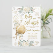 Baby's Cold Outside Weihnachtsdusche Einladung (Stehend Vorderseite)