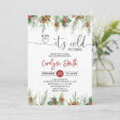 Baby's Cold Outside Winter Baby Dusche Einladung (Stehend Vorderseite)