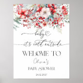 Baby's Cold Outside Winter Baby Dusche Willkommen Poster (Vorne)