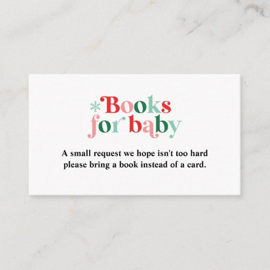 Baby's Cold Retro Baby Shower Book Request Begleitkarte (Vorderseite)