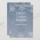 Baby's Cold Winter Snowflake Baby Shower Einladung (Vorne/Hinten)