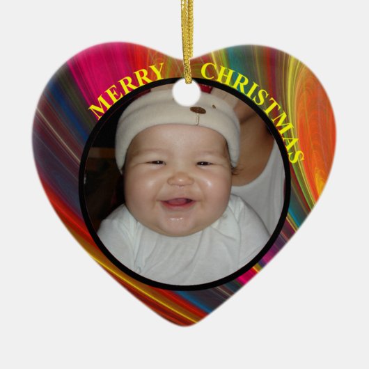 Baby's Colorful Frory Weihnachten Foto Ornament (Vorne)
