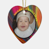 Baby's Colorful Frory Weihnachten Foto Ornament (Links)