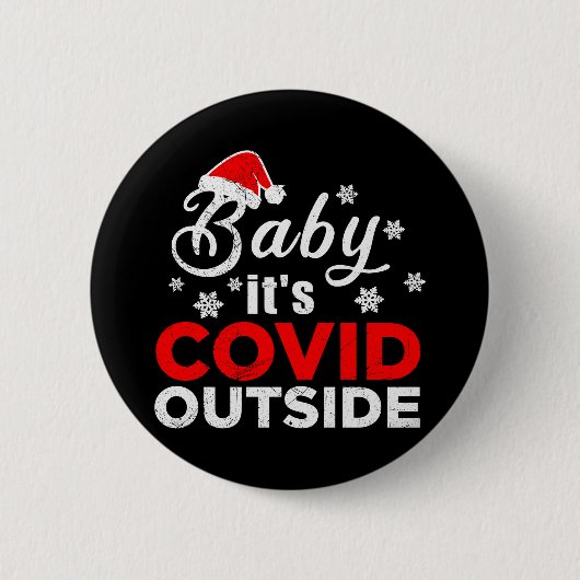 Baby's Covid außerhalb von Weihnachten Funny Gesch Button (Vorderseite)