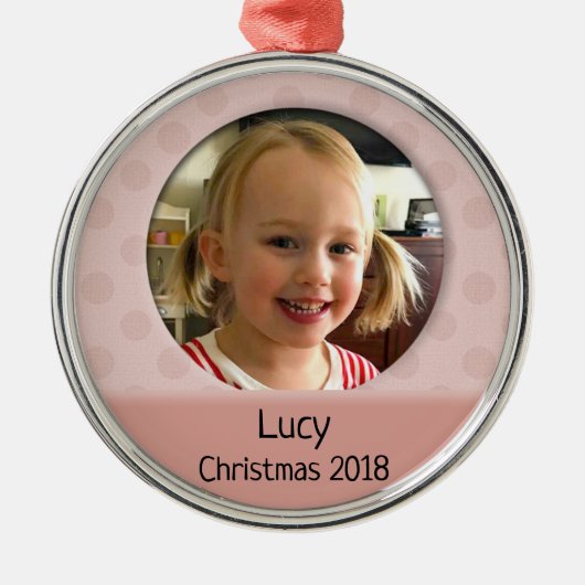 Baby's Custom First Christmas Foto Ornament (Vorne)