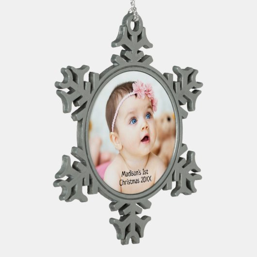 Baby's Custom First Christmas Foto Ornament (Links)