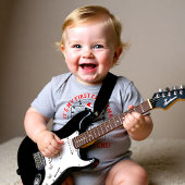 🎵 🎸 Baby's DaVinci Rocking X-mas schwarz Baby Strampler