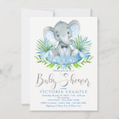Babys Elephant Baby Shower Einladungen (Vorderseite)