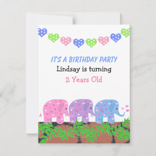 Babys Elephants Einladung zum Geburtstag