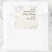 Babys erste Bibliothek Buchzeichen neutrale Wolken Quadratischer Aufkleber (Tasche)