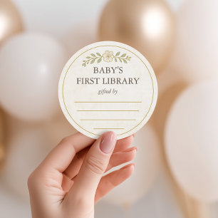Baby's erste Bibliothek Unser nächstes Kapitel Bab Runder Aufkleber