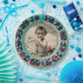 BABYS ERSTE CHRISTMAS FOTOVORLAGE BLAU PAPPTELLER (Party)