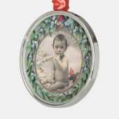 BABYS ERSTE CHRISTMAS-FOTOVORLAGE SILBERNES ORNAMENT (Links)