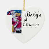 BABYS ERSTE CHRISTMAS HERZFOTOVORLAGE KERAMIKORNAMENT (Hinten)